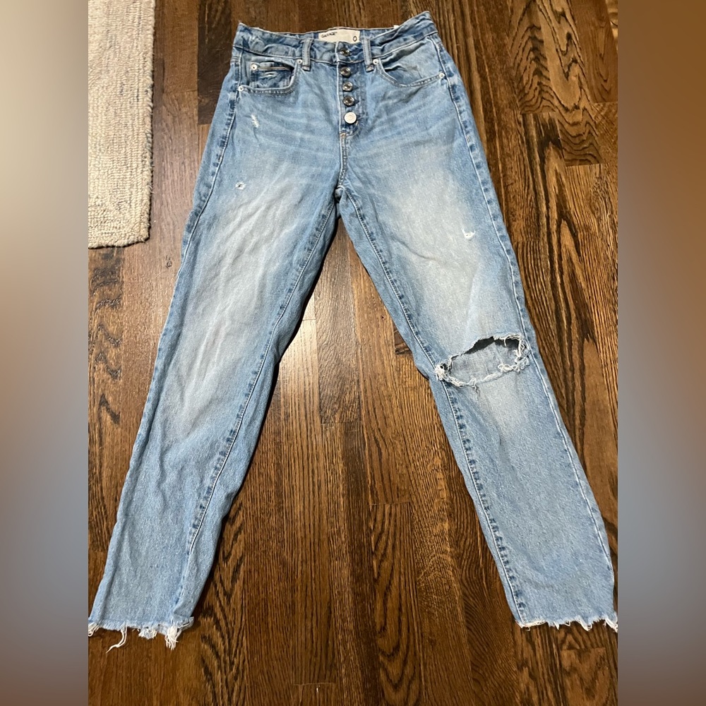 Garage light wash mom jeans size 0